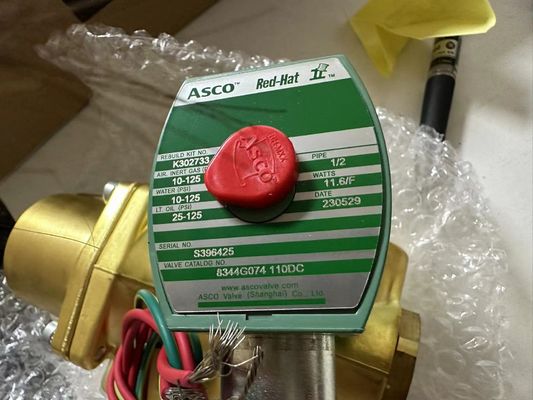 8344G074 110V Emerson ASCO Valvola solenoidale 4 vie 1/2" NPT corpo in ottone solenoidale singolo