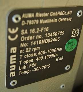 SA16.2-F16 AUMA Multi Turn Actuator SA 07.2 SA 16.2/SAR 07.2 SAR 16.2 Con i comandi dell'attuatore AM 01.1/AM 02.1