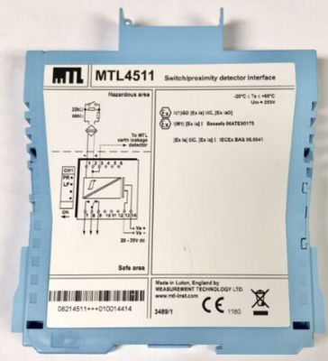 MTL4511 MTL Instruments Switch/Proximity Detector Interfaccia a 1 canale, con rilevamento di guasti di linea