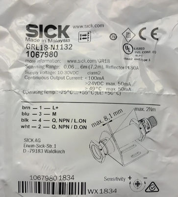 SICK GRL18-N1132 Sensori fotoelettrici GR18 con lunghezza d'onda di 650 nm