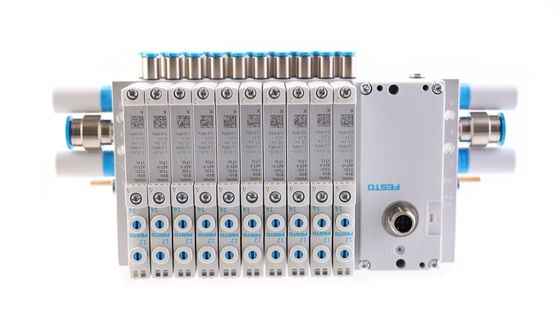 Festo Valve manifold VTUG con spina multi-pin o connessione di bus di campo VTUG-14-VRPT-B1T-Q12B-UB-Q6SU-24K+TTSC