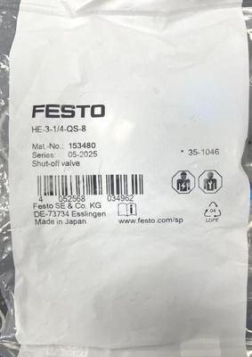 Festo HE-3-14-QS-8 Valvola di chiusura