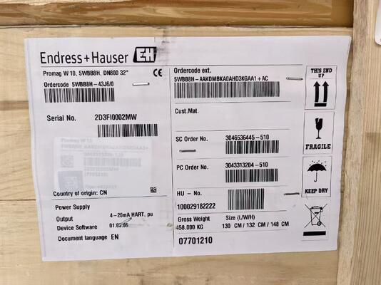 Trasmettitore di pressione Endress Hauser 5WBB8H-43J6/0 di grado industriale